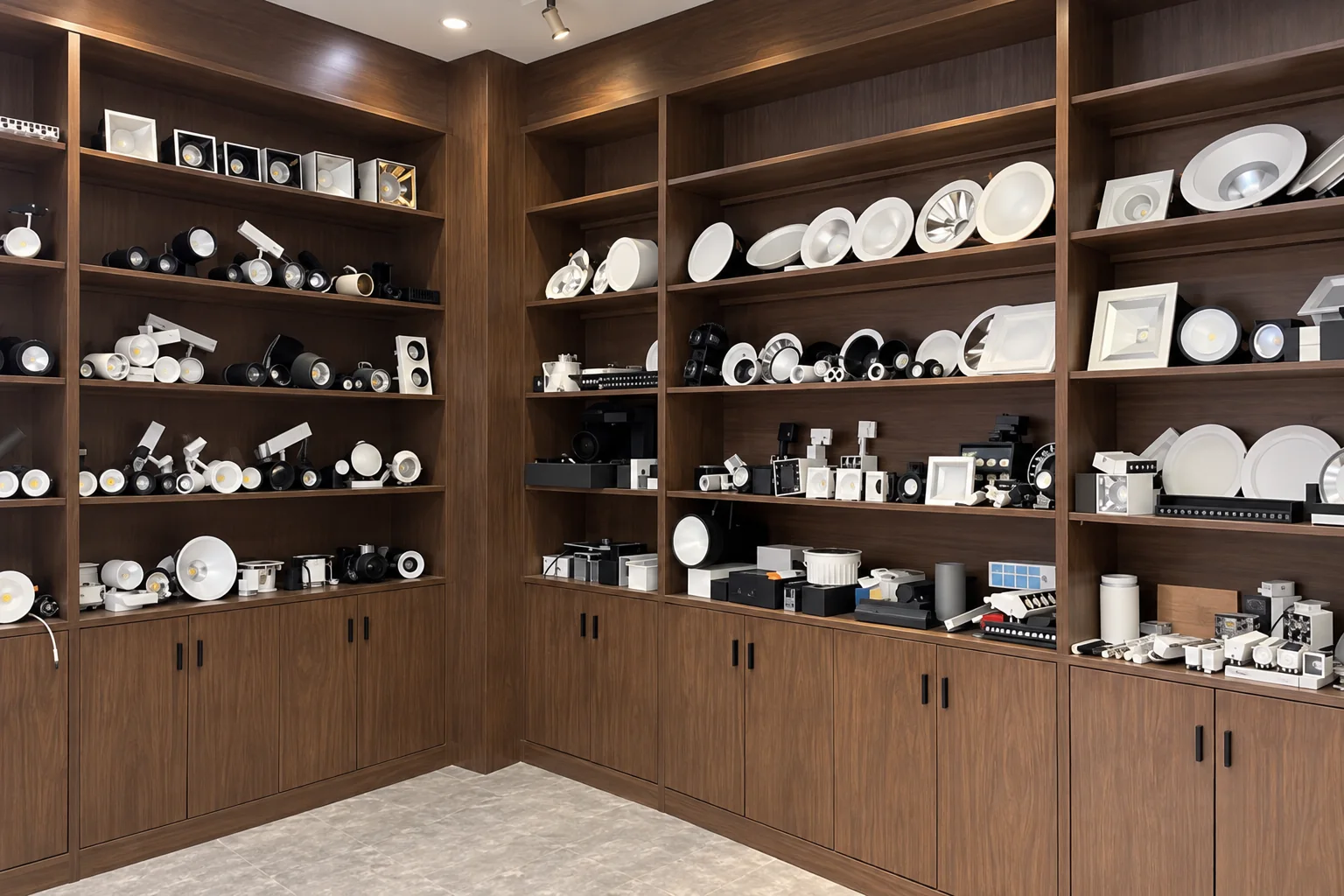 JARSTAR LED lighting showroom -- commercial luminaires on display